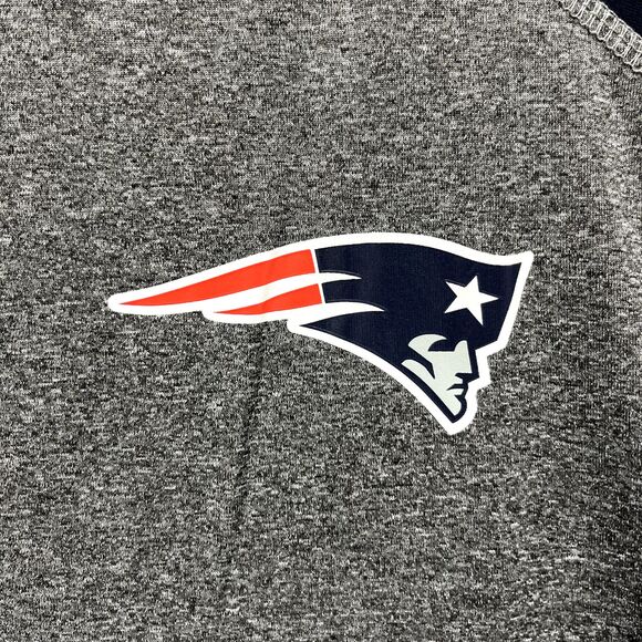 NFL Patriots Sweatshirt Mens Medium Gray Blue 1/4 Zip NFL Football New England - Picture 7 of 16